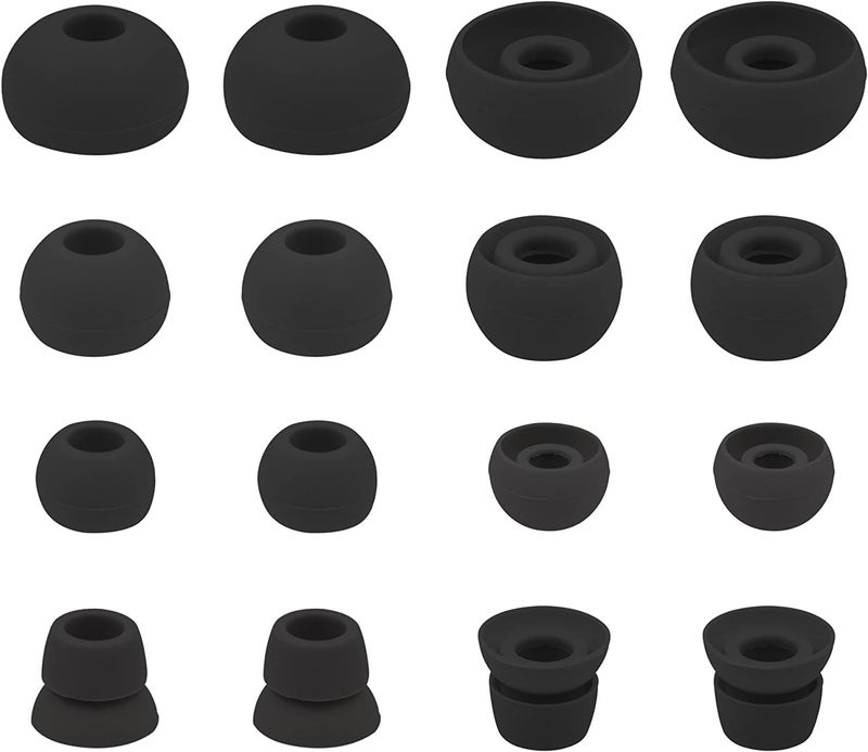 ALXCD Ear Tips for Powerbeats3 Wireless Earphone, SML 3 Sizes 6 Pair Earbud Tips & 2 Pair Double Flange Silicone Replacement Ear Tip Cushion, Fit for Beats Powerbeats 3 Wireless 3 [8 Pair](Black) - Image 3